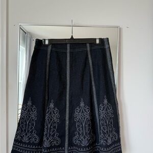 Elegant Black Embroidered Skirt
